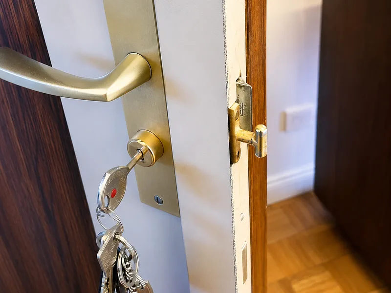 Installation et réglage d'une serrure en applique pour une fermeture fiable